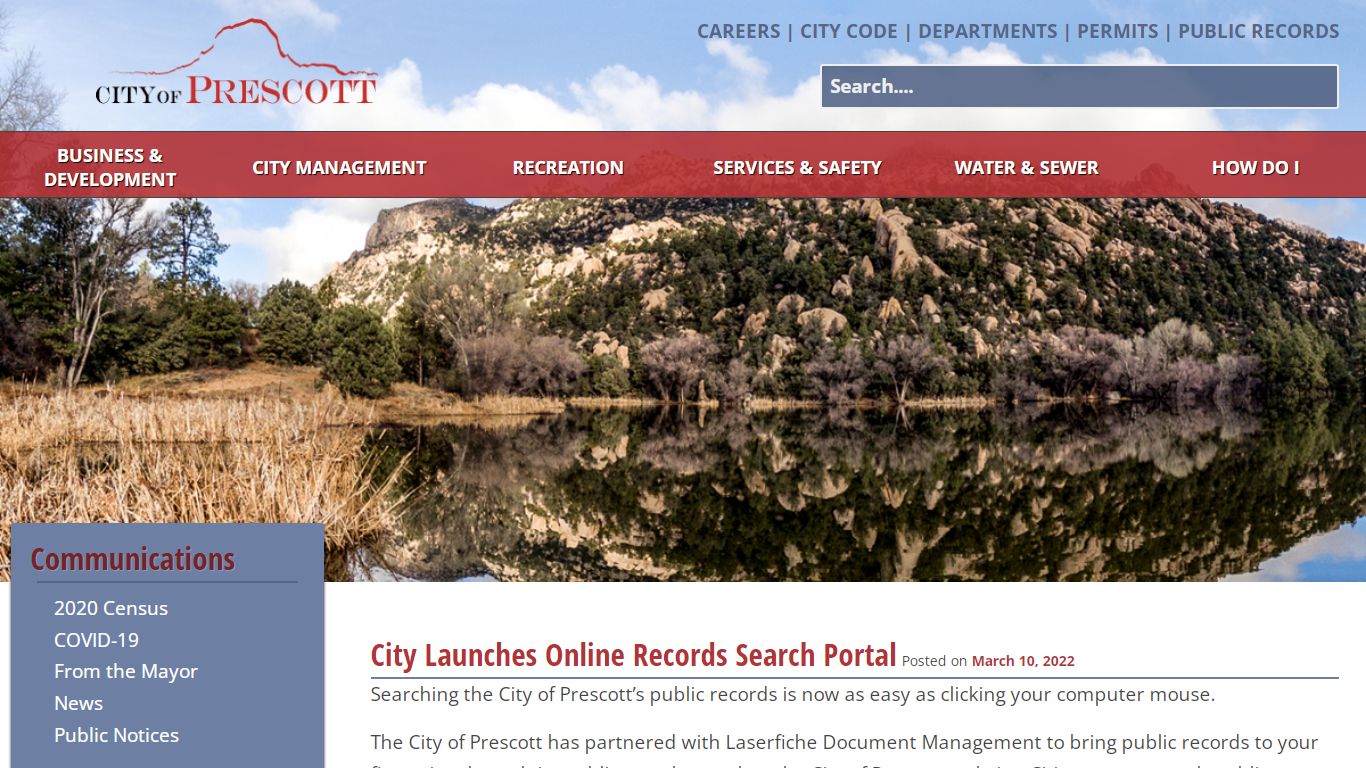 City Launches Online Records Search Portal – City of Prescott